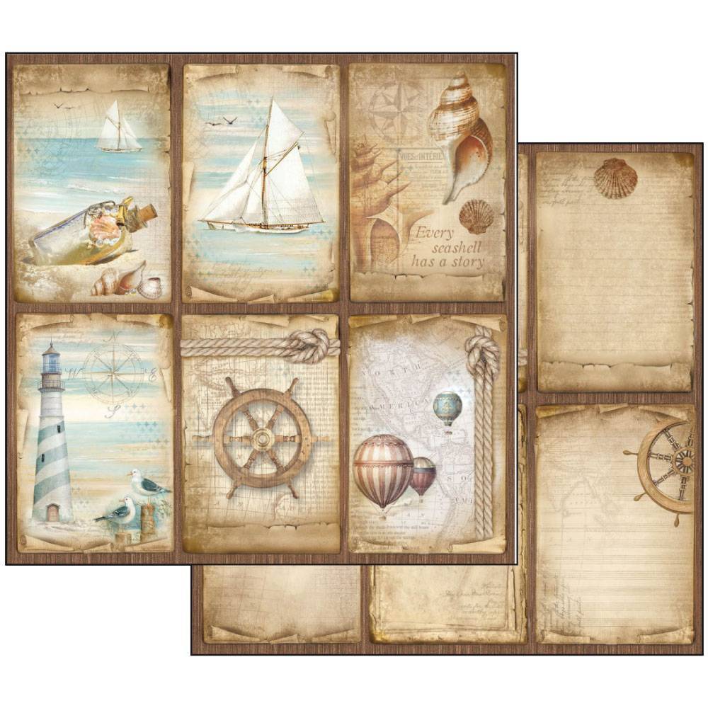 Stamperia Sea Land 12x12 Inch Paper Pack SBBL37