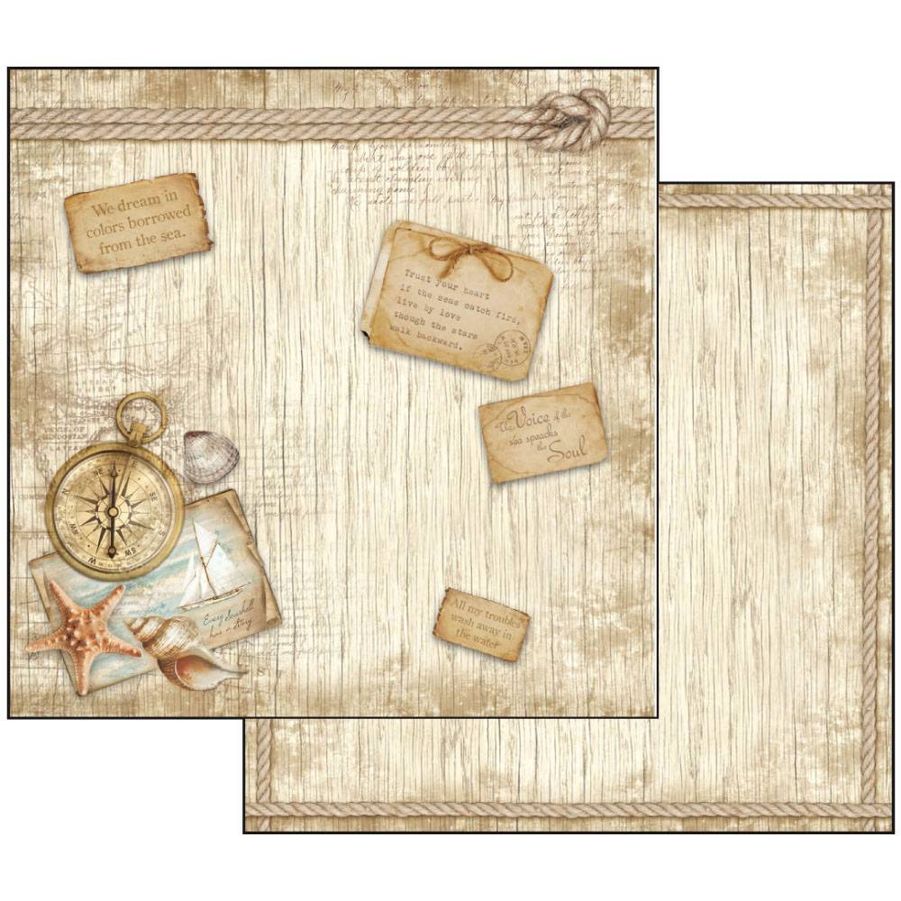 Stamperia Sea Land 12x12 Inch Paper Pack SBBL37