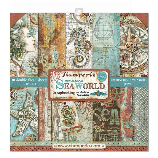 Stamperia Sea World 12x12 Inch Paper Pack (SBBL64) for Scrapbooking