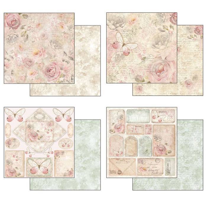 Stamperia Shabby Rose 12x12 Inch Paper Pack SBBL12