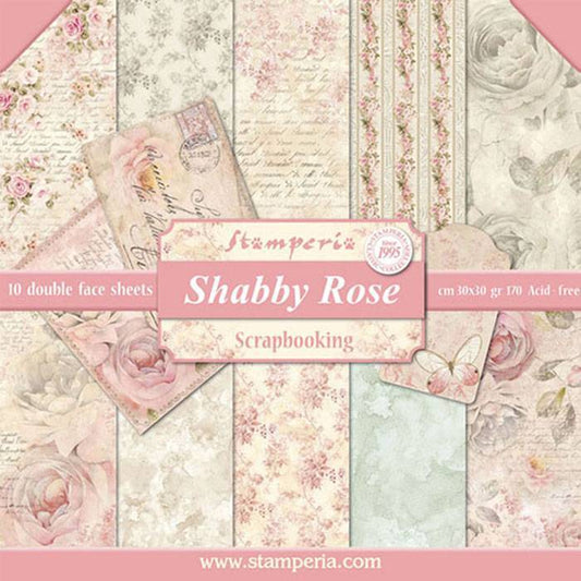 Stamperia Shabby Rose 12x12 Inch Paper Pack SBBL12