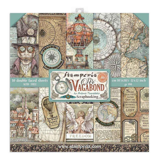 Stamperia Sir Vagabond 12x12 Inch Paper Pack (SBBL80)