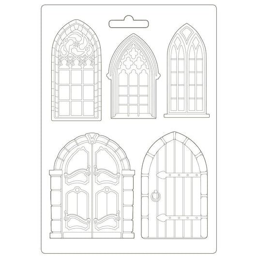 Stamperia Soft Mould A4 Sleeping Beauty Doors and Windows (K3PTA498)