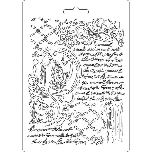 Stamperia Soft Mould A5 Butterfly & Manuscripts 2 (K3PTA501)