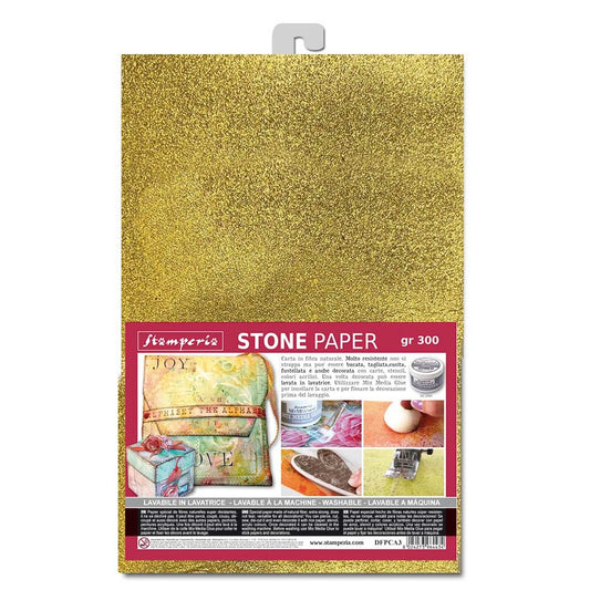 Stamperia Stone Paper A4 Gold (DFPCA4G)