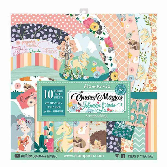 Stamperia Suenos Magicos 12x12 Inch Paper Pack (SBBL60) for Scrapbooking