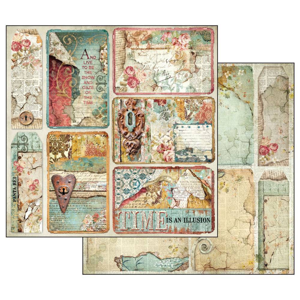 Stamperia Time is an Illusion 12x12 Inch Paper Pad SBBL33 for Scrapbooking