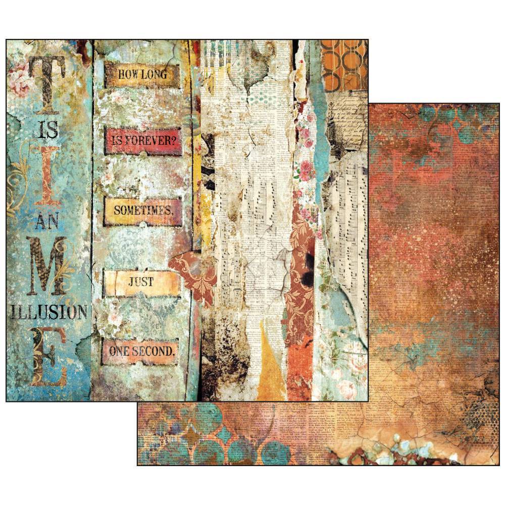 Stamperia Time is an Illusion 12x12 Inch Paper Pad SBBL33 for Scrapbooking