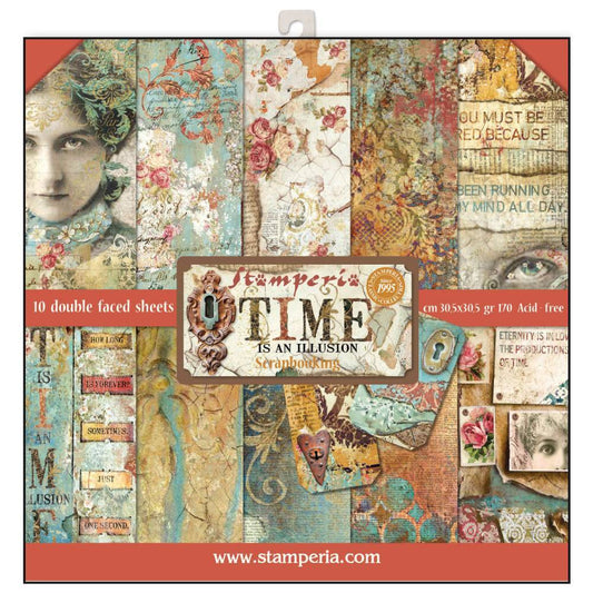 Stamperia Time is an Illusion 12x12 Inch Paper Pad SBBL33 for Scrapbooking