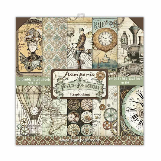 Stamperia Voyages Fantastiques 8x8 Inch Paper Pack (SBBS30)