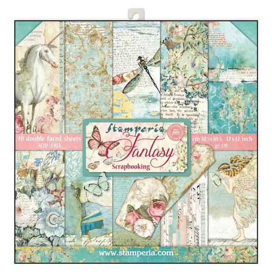Stamperia Wonderland 12x12 Inch Paper Pack SBBL38 for Scrapbooking