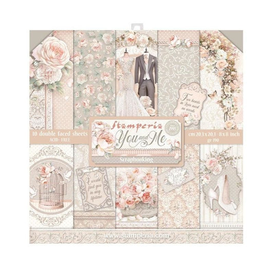 Stamperia You and Me 8x8 Inch Paper Pack (SBBS60)